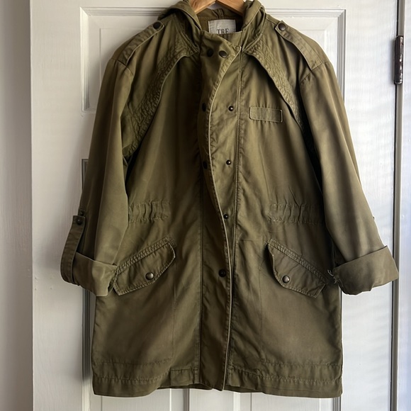 Zara Green Military Jacket with Hood (Size Medium) - Picture 3 of 14